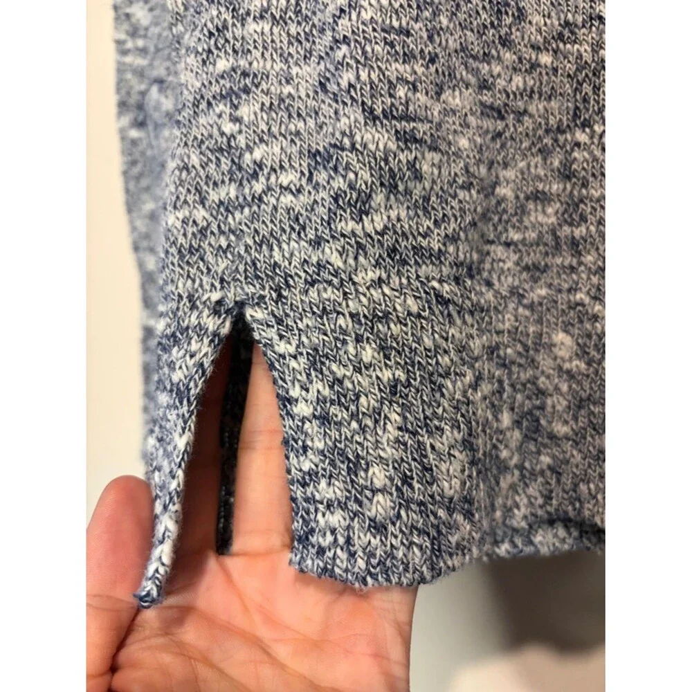 J.Crew Factory Marled Gray Blue Crewneck Sweater Knit Lightweight Pullover XXS